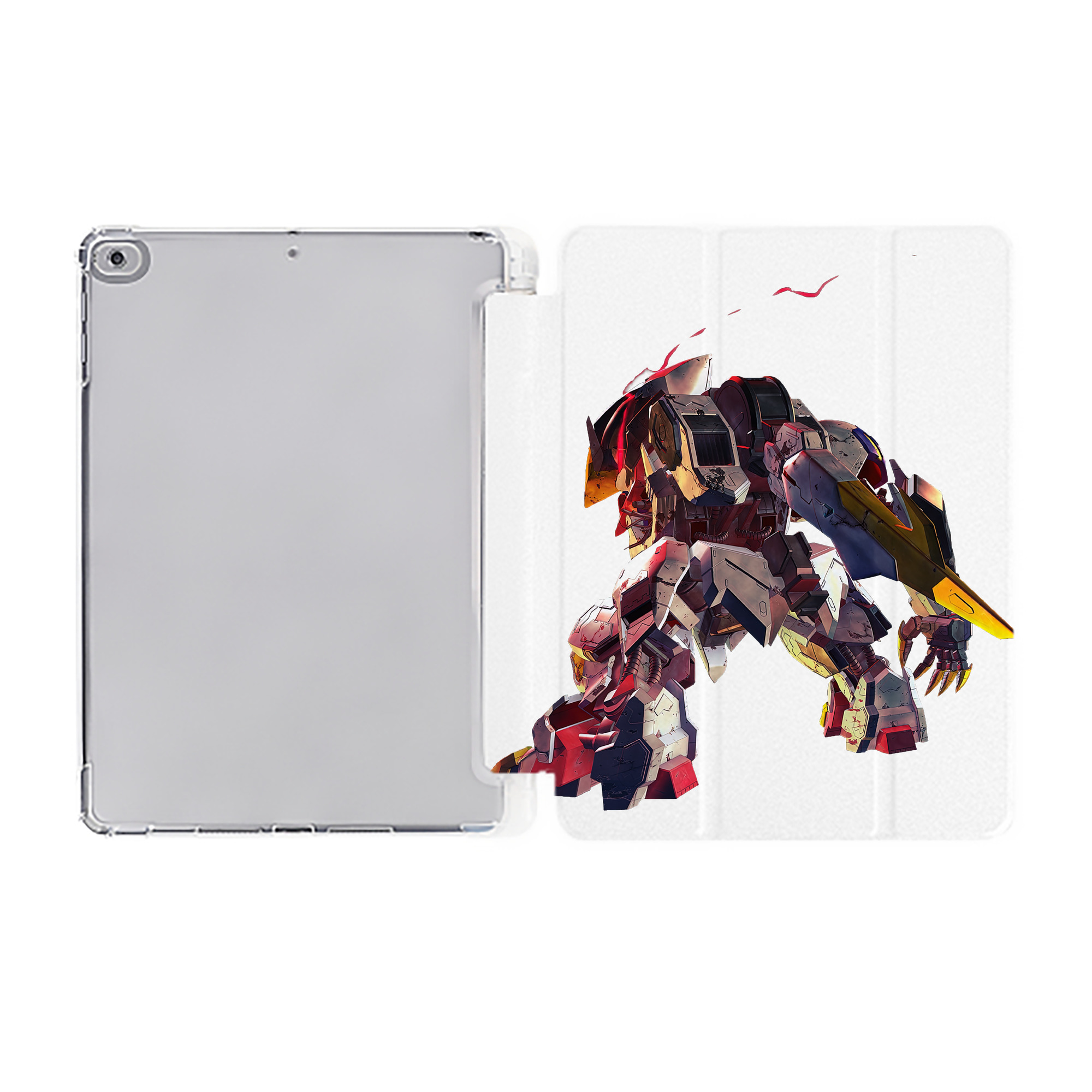 （画像用） 機動戦士ガンダム Mobile Suit Gundam IPad ケース ペン収納付き 三つ折りスタンド PUレザー×シリコン 対応機種9.5/10.5/10.9インチ